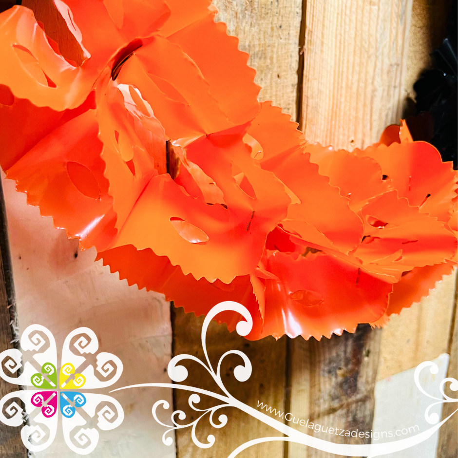 Large Orange Black Fiesta Decor - Worm Flower Banner