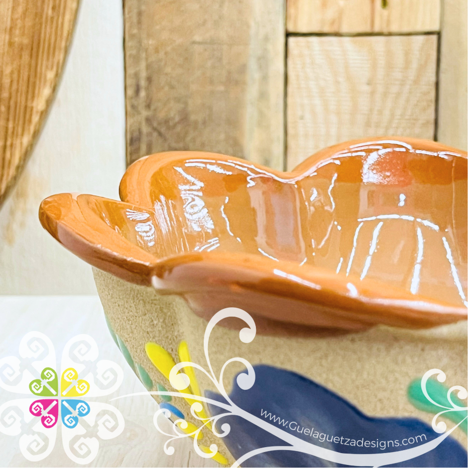Small Frutero de Barro Flowers - Mexican Kitchen