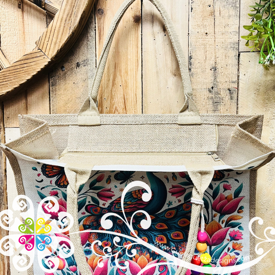 Alebrije Mexican Jute Tote - Grocery Tote