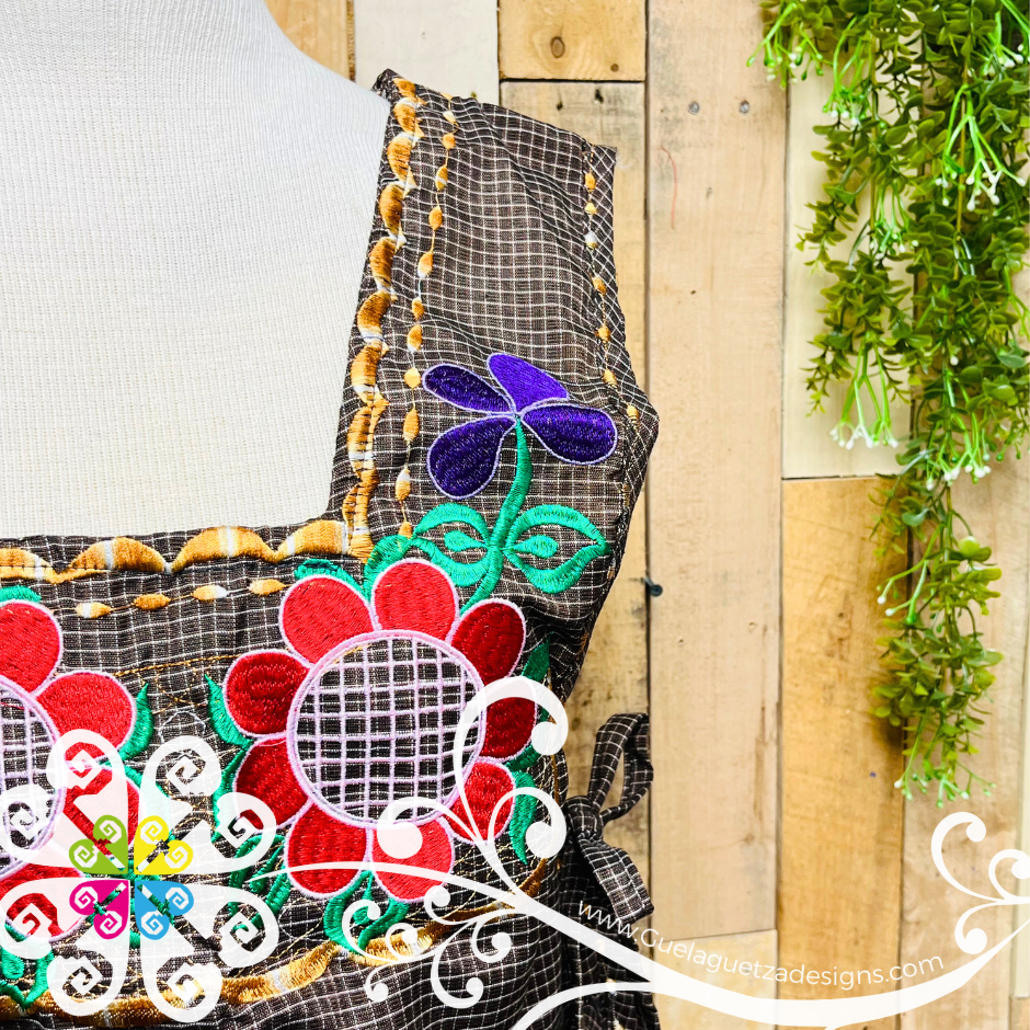 Brown Escapulario Embroider Apron - Mandil Artesanal