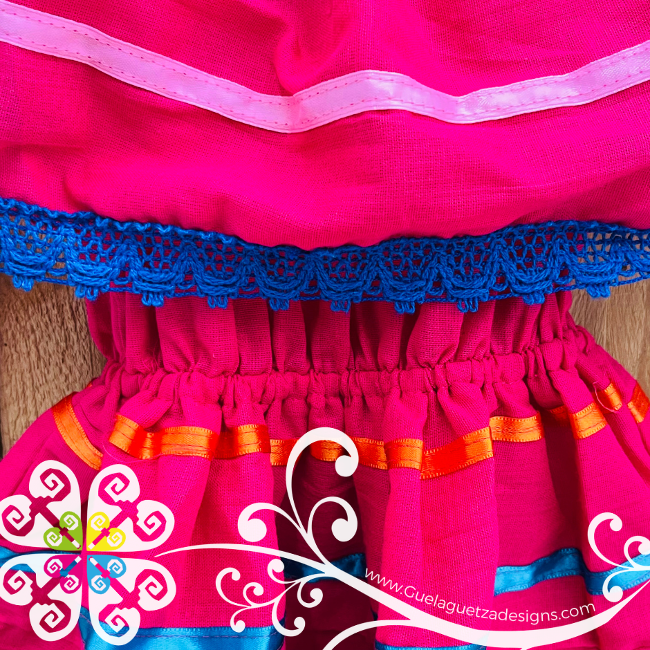 Fuchsia Liston Campesino Children Dress