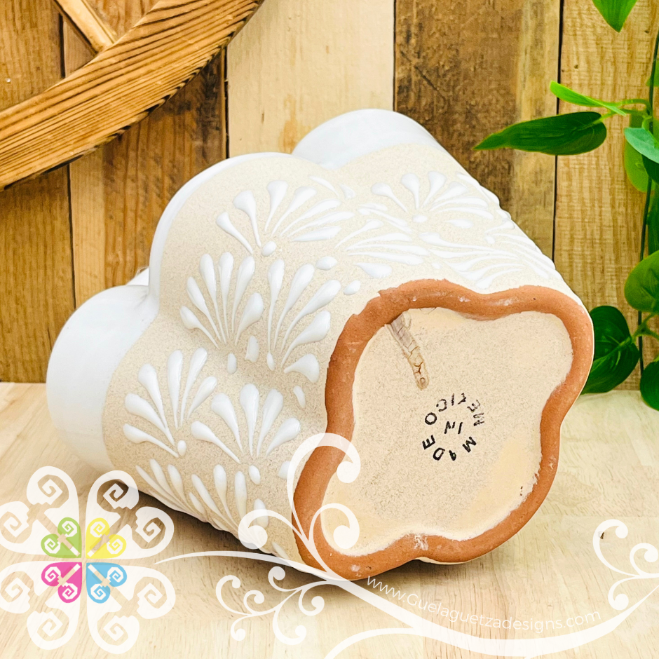 White Espiga Clay Utensil Holder - Spoon Holder