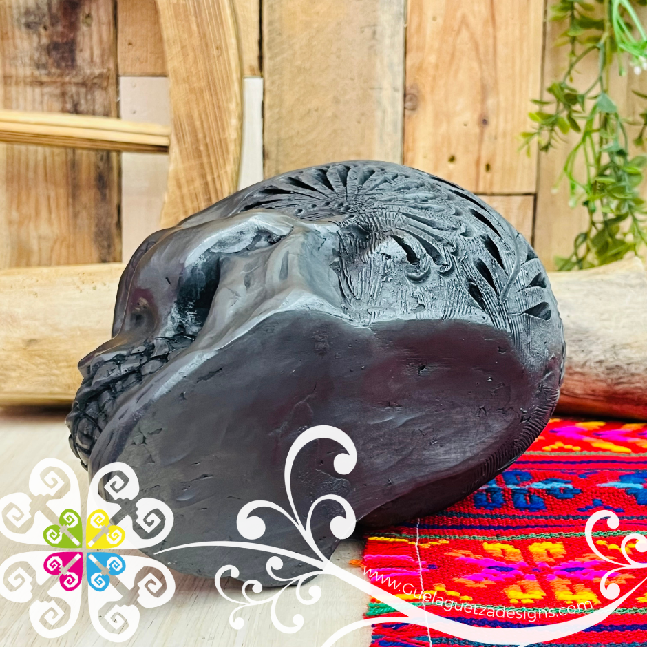 Large Macetera Craneo - Black Clay Oaxaca
