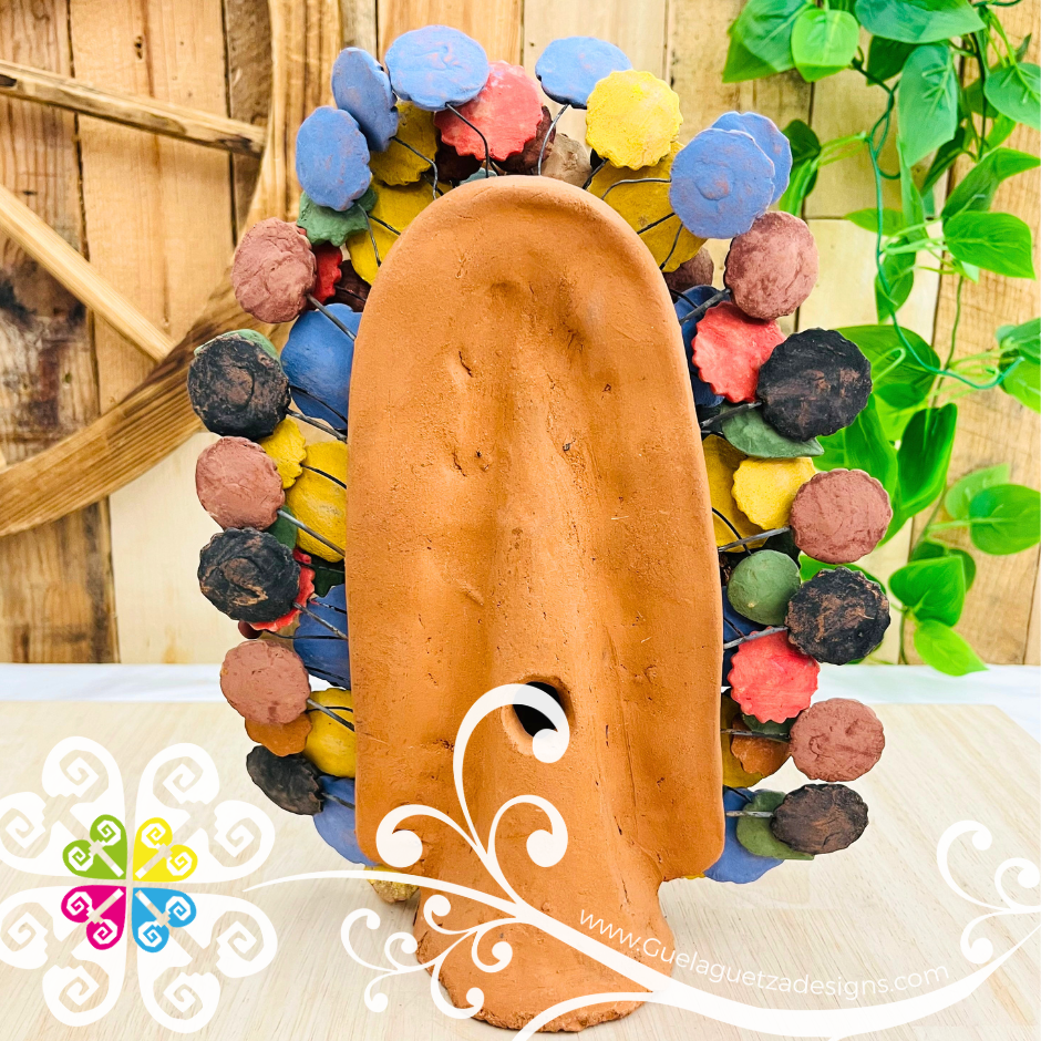 Large Colores Virgen de Guadalupe Home Decor - Barro Metepec