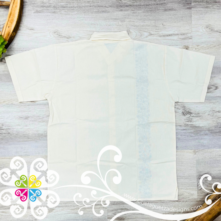 Beige Vine Flowers - Embroider Men Shirt