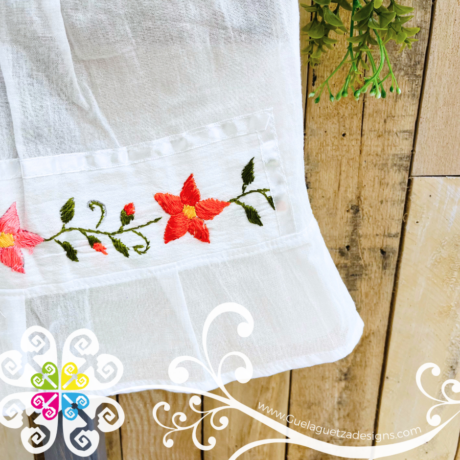 White Aro Embroider Campesino Children Dress