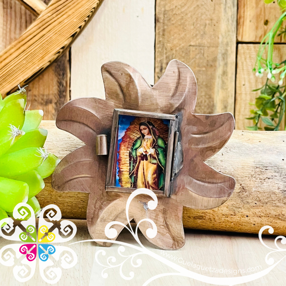 Small Virgen De Guadalupe Nicho Frame - Hojalata San Miguel Collection