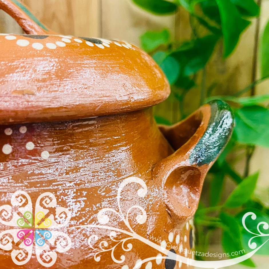 Medium Capula Sencillo Olla de Barro Con Tapa - Capula Sencillo Clay Olla