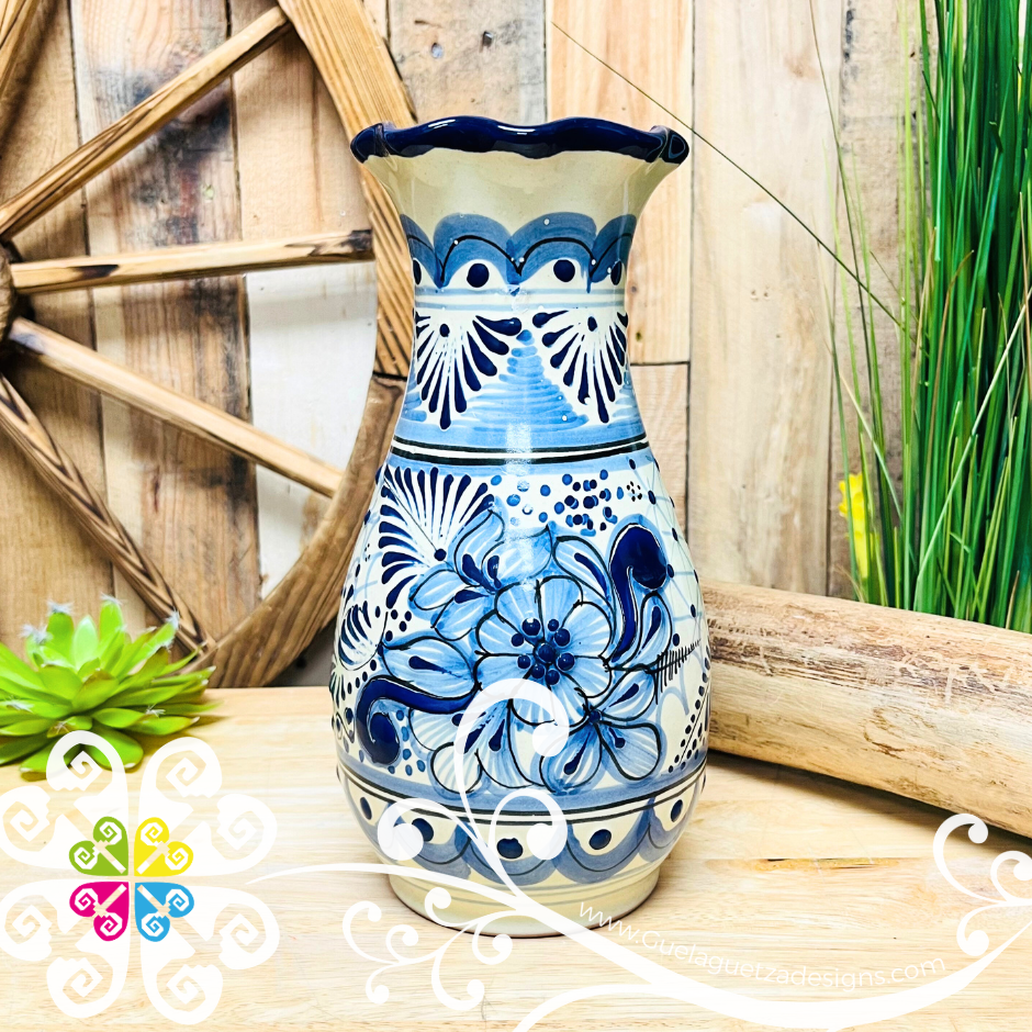 Blue Boliche Talavera Vase
