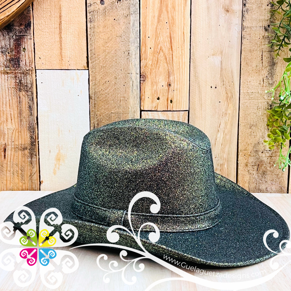 Green/Gold Glitter Cowboy Hat - Unisex Hat