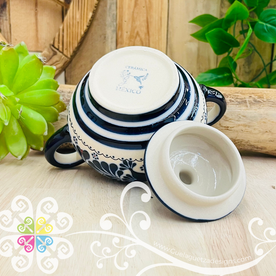 Navy Blue Sugar Bowl Colibri Alta Temperatura - Barro Alta Temperatura