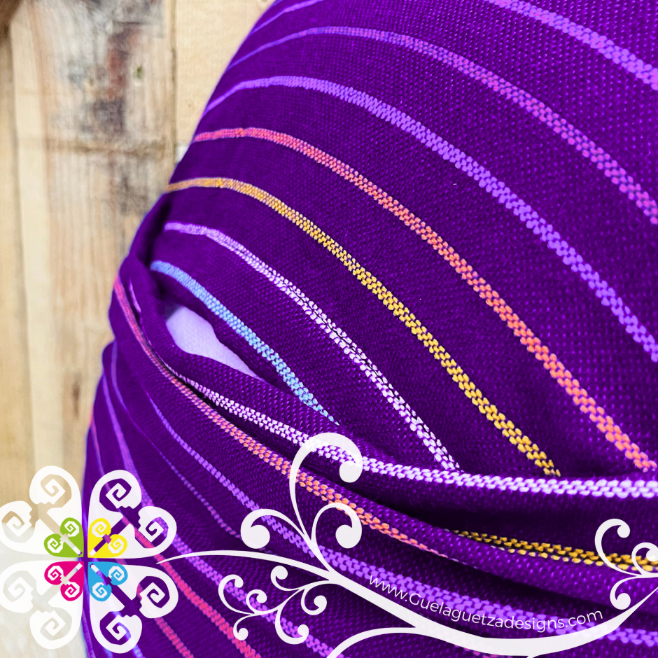 Purple Rayitas Decorative Cambray Pillow Case - Mexican Home