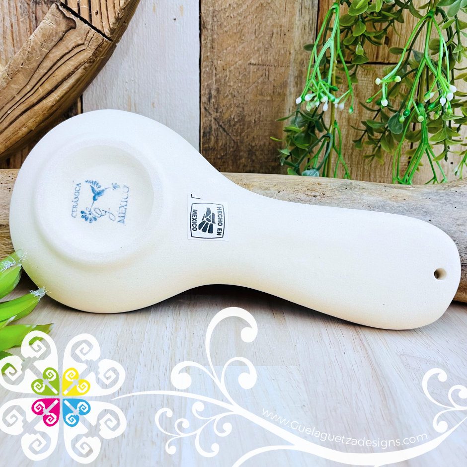 White Dalia Spoon Rest - Barro Alta Temperatura - Spoon Rest
