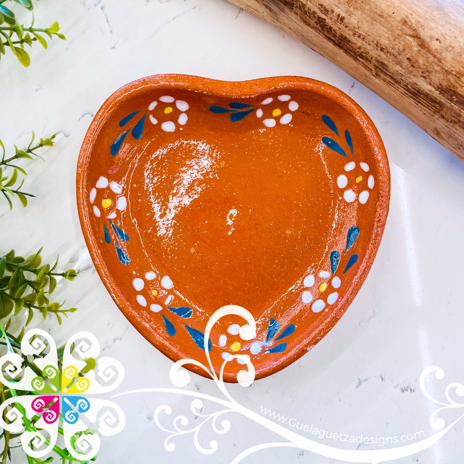 Set of 4 Medium Corazon Clay Plate - Set Clay Flat Plates