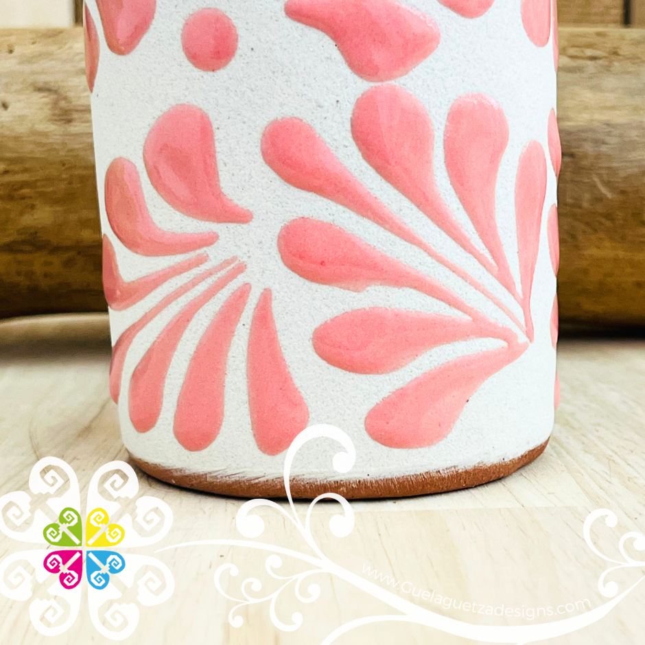 Set of 4 Pink Espiga Plumeado Tall Cup - Set Clay Cup