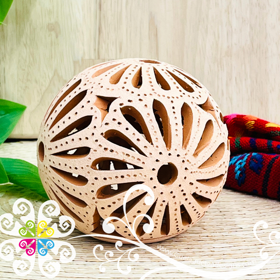 Small Round Candle Holder - Barro Atzompa