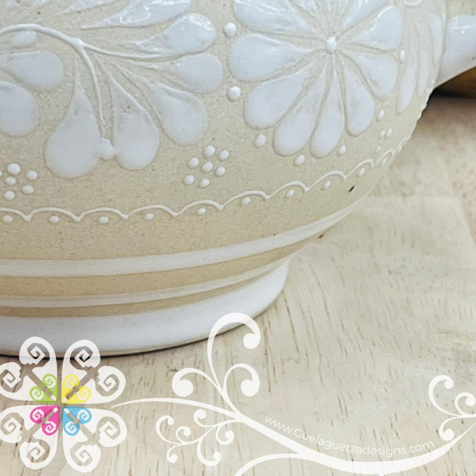 White Sugar Bowl Colibri Alta Temperatura - Barro Alta Temperatura