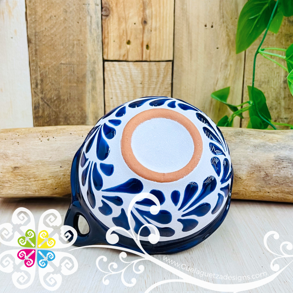 Set of 4 Small Cobalt Blue Espiga Cazuelita Clay Bowl