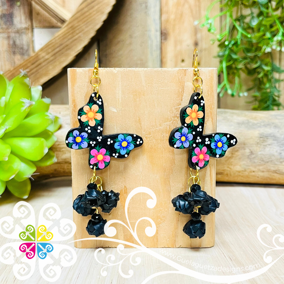 Mariposa Wood Earrings - Palm Earrings