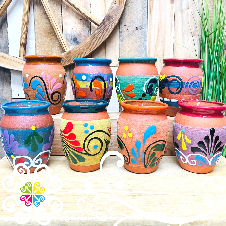 Set of Fiesta Natural Cantarito Cup - Set of 4 or 8 Clay Cantarito