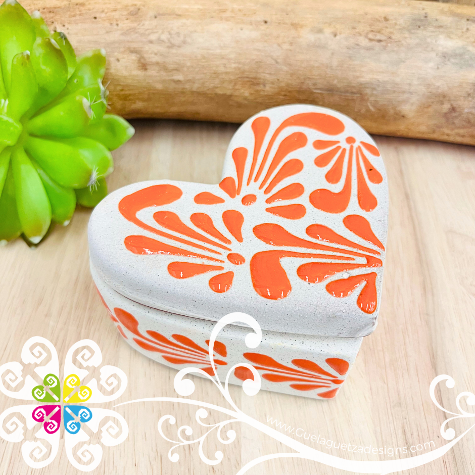 Plumeado Heart Clay Box - Jewelry Box - Alajero Corazon