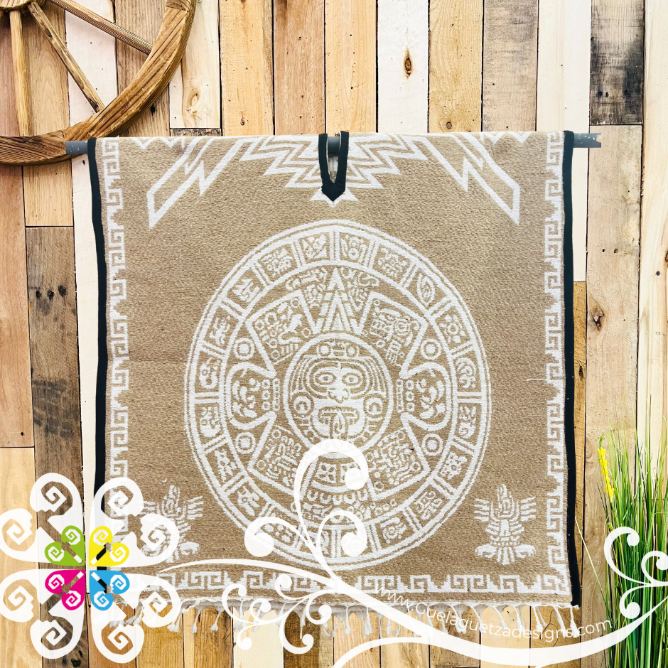 Mayan Calendar Gaban - Men Poncho with Hoodie