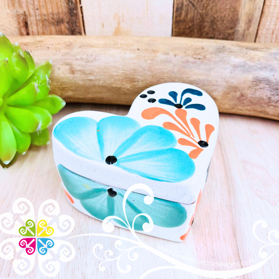 Flower Heart Clay Box - Jewelry Box - Alajero Corazon