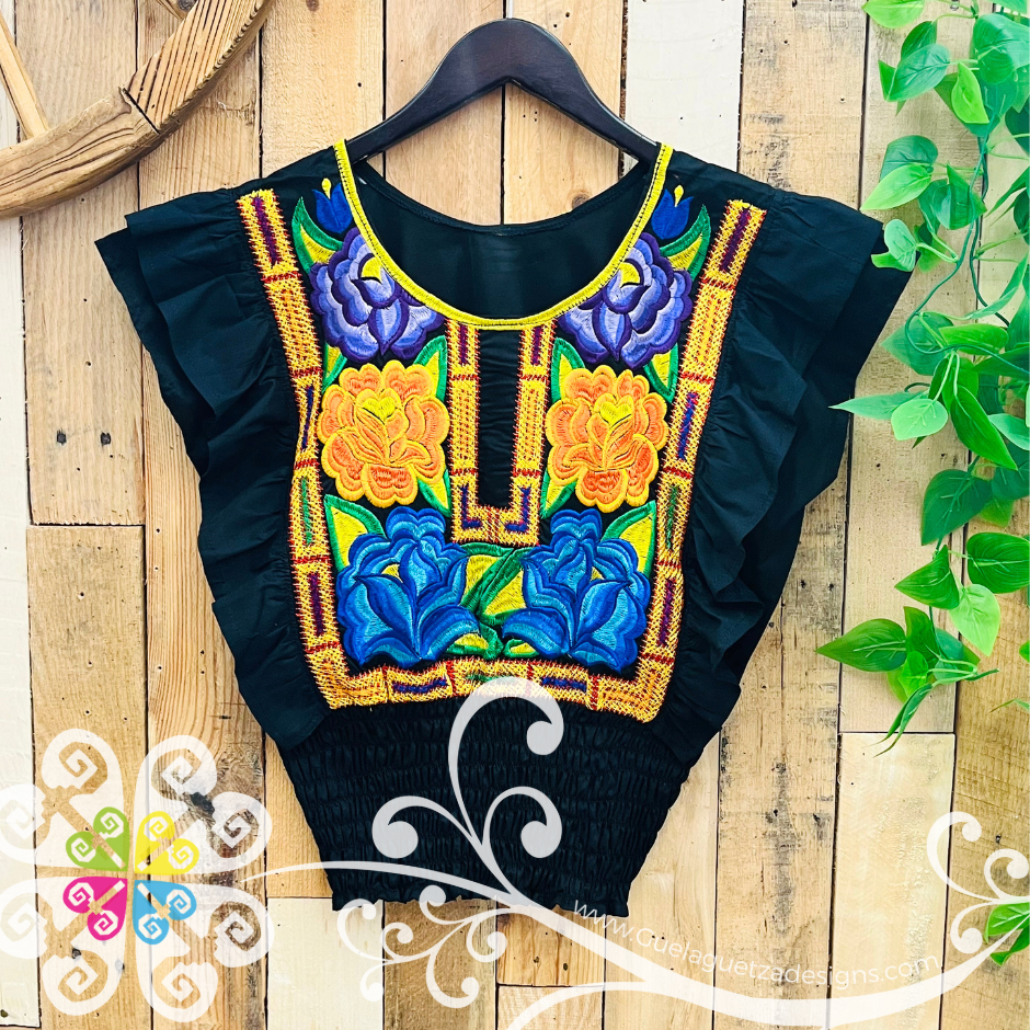 Tehuana Floral Crop Top - Women Tops