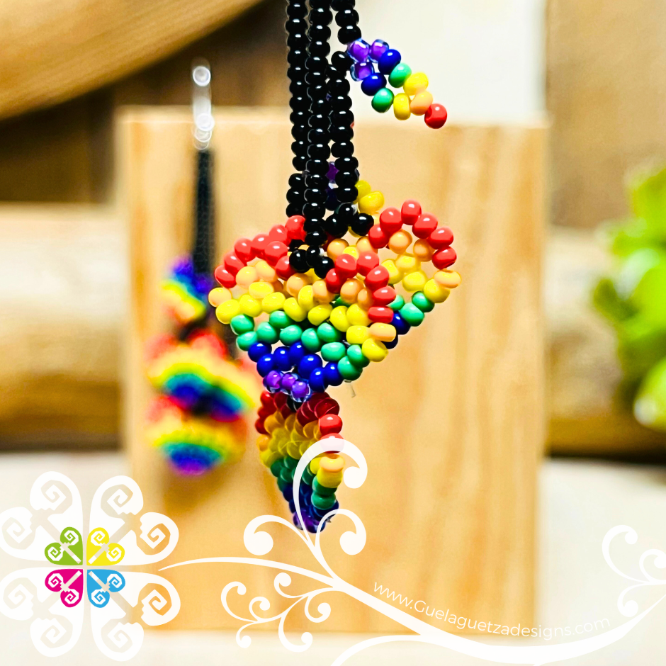 Heart Vine Beaded Earrings - Pride Collection