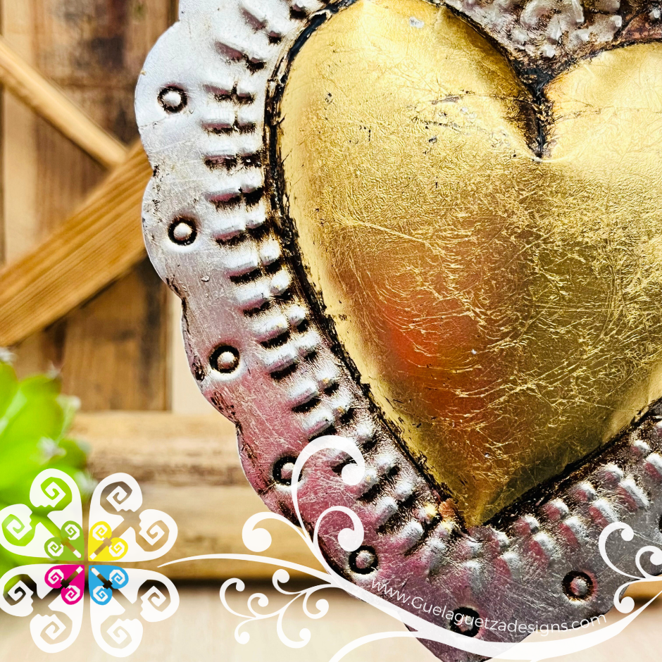 Medium Cobrizado Corazon Milagro - Hojalata San Miguel Collection
