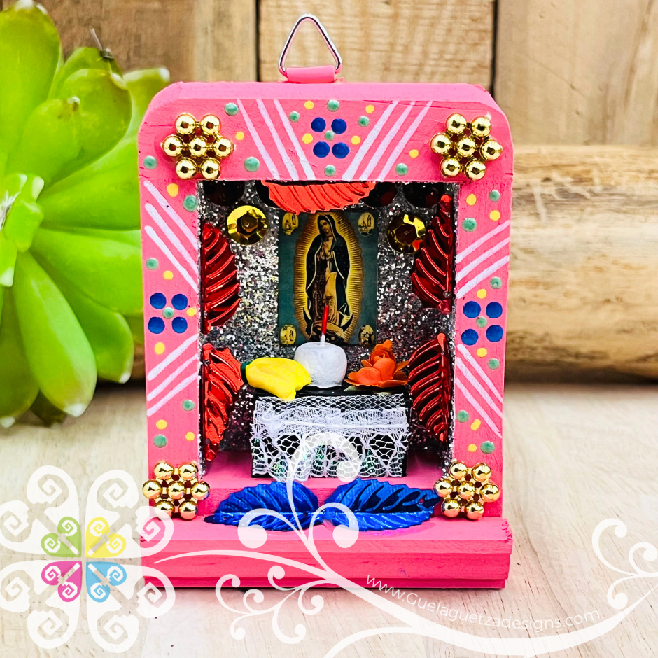 Miniature Virgencita Shadow Box - Cajita Decorativa