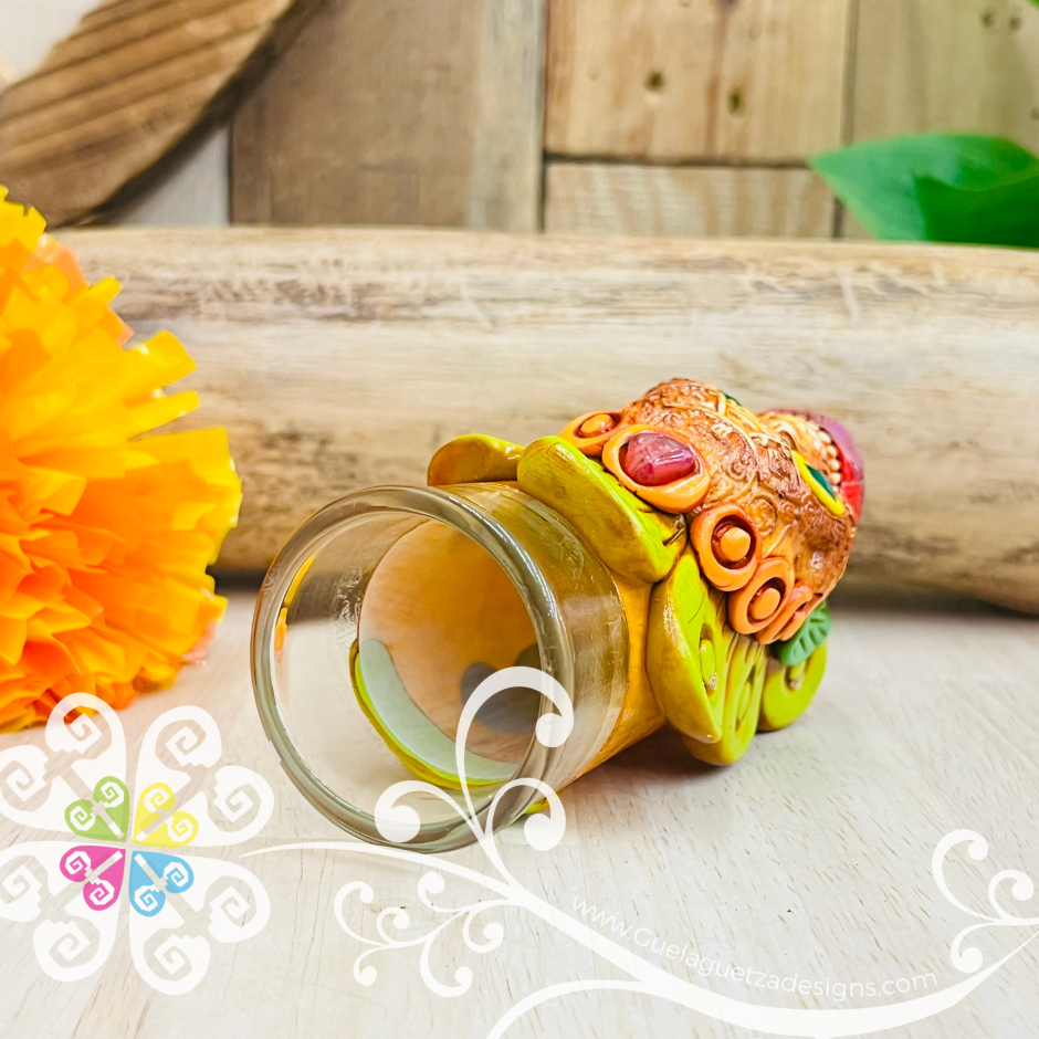 Calavera Tequila Shot Glass - Epoxy Clay Tequilero