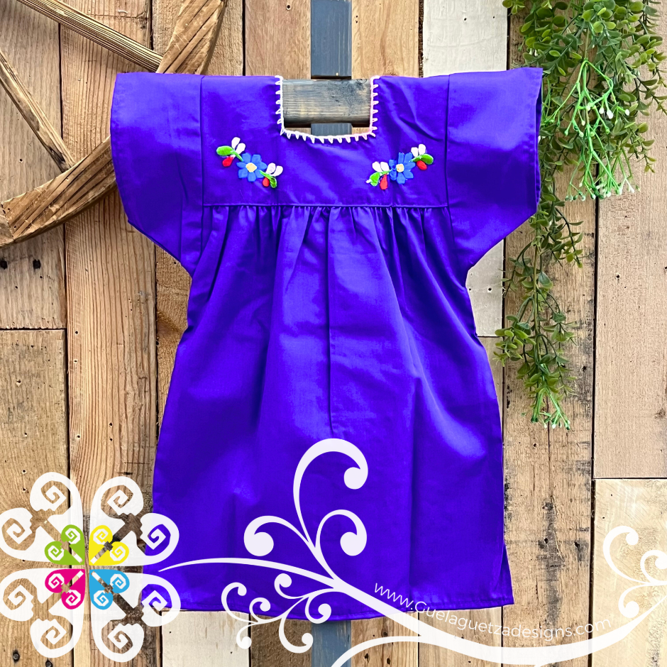 Purple Vestido Tehuacan Nina - Tehuacan Children Dress