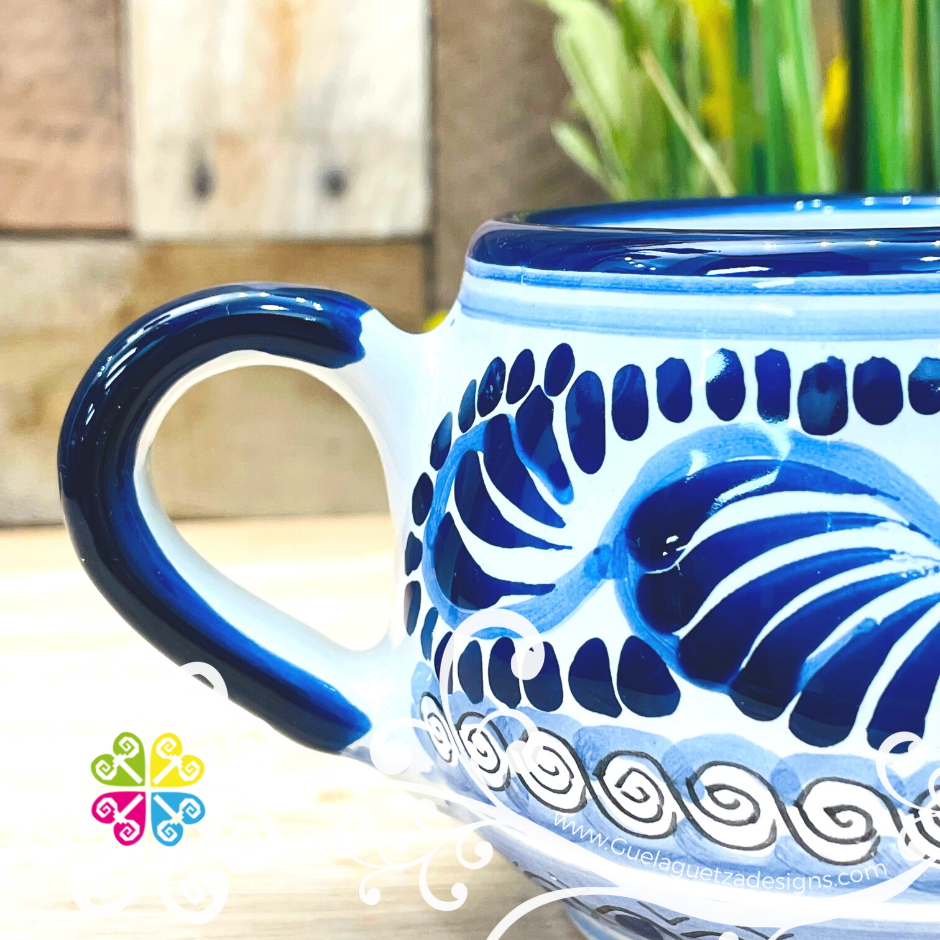 Small Blue Talavera Chocolatera Mug