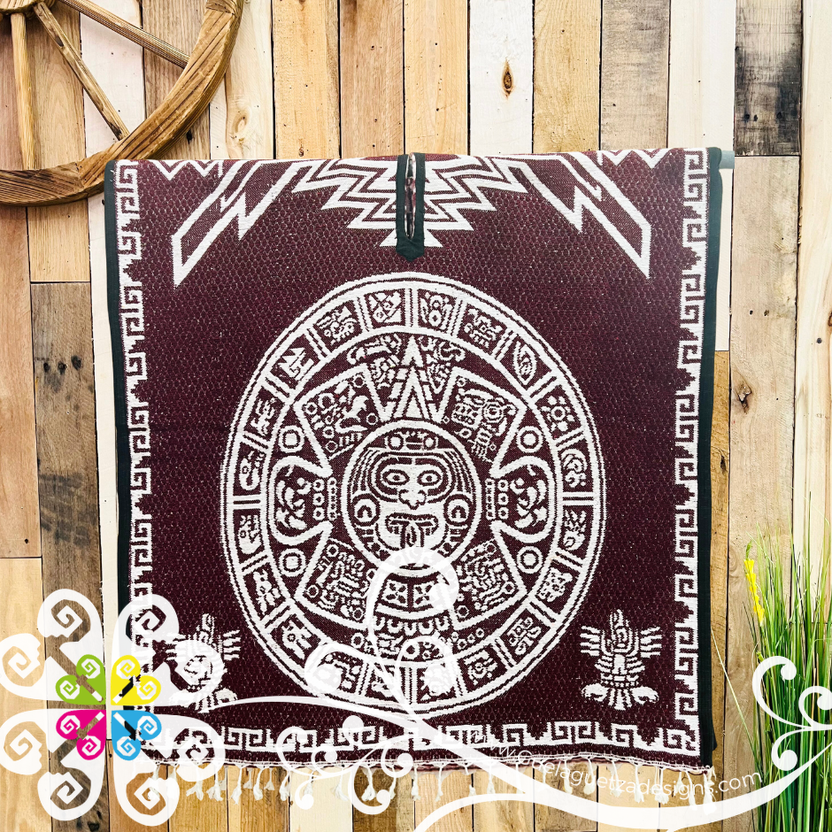Mayan Calendar Gaban - Men Poncho with Hoodie