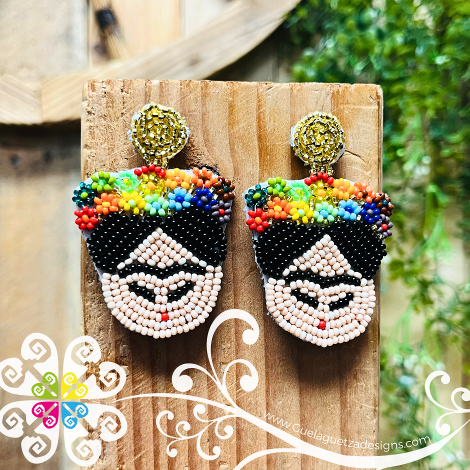 Frida Face Beaded Earrings