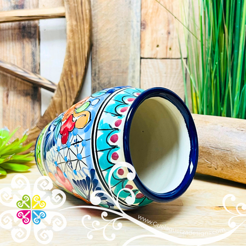 Jumbo Cantarito Multicolor Talavera Vase - Talavera Home Decor