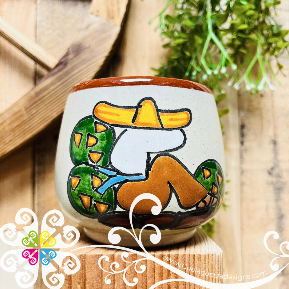 Set of 4 Rancherito Clay Mugs - Set Taza Barro