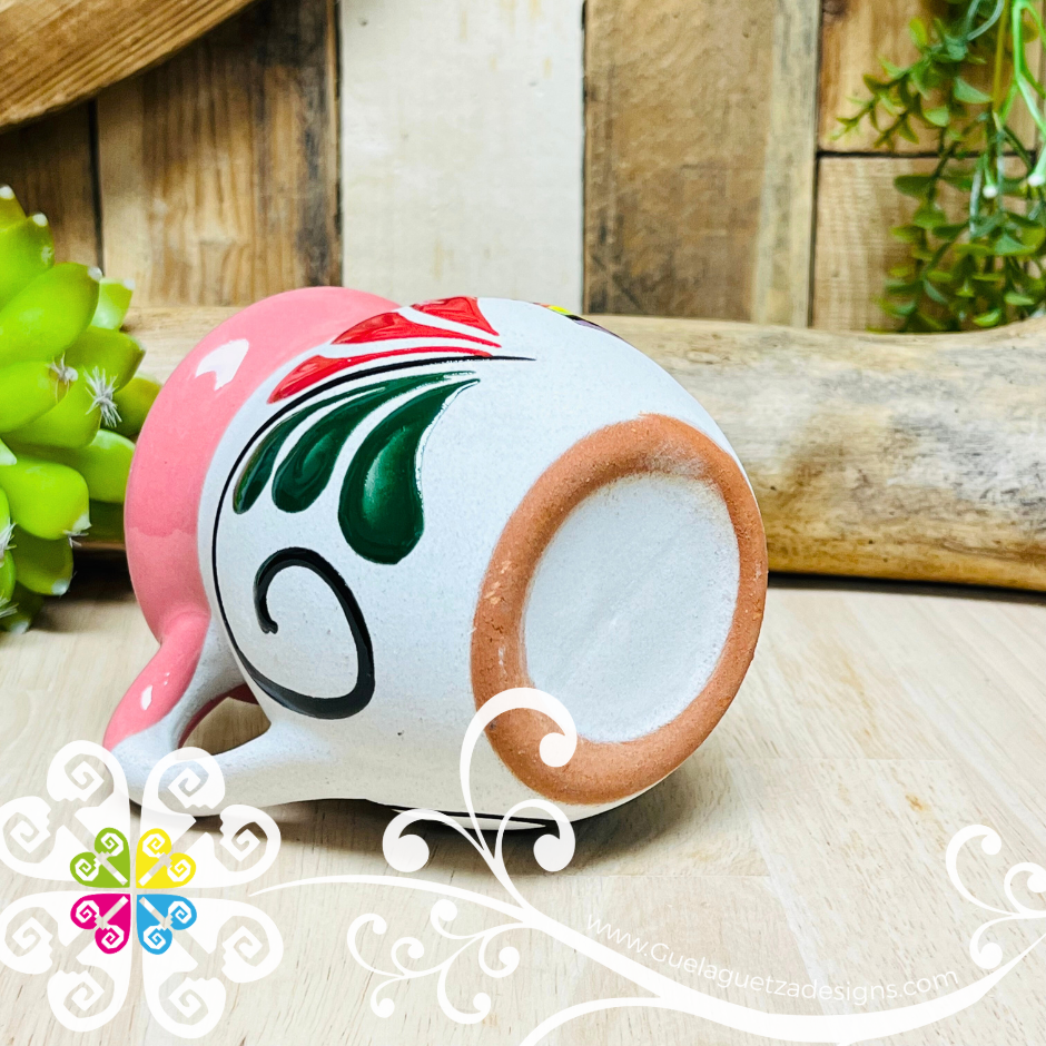 Set of 4 Pride Mexican Clay Mugs - Set Taza Barro