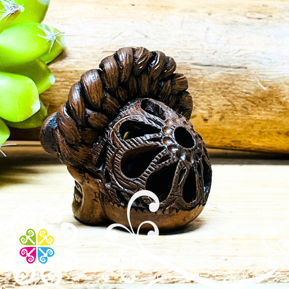 Mini Frida Skull - Barro Café Oaxaca