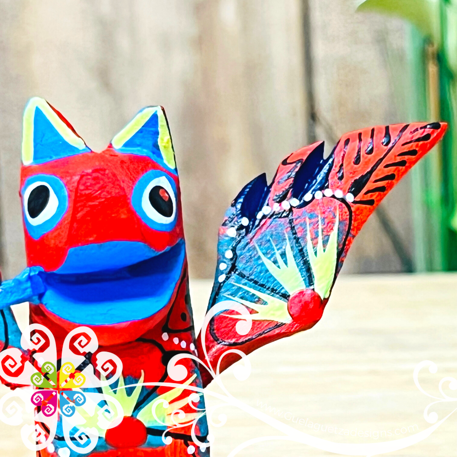 Mini Dante Dog Alebrije Handcarve Wood Decoration Figure