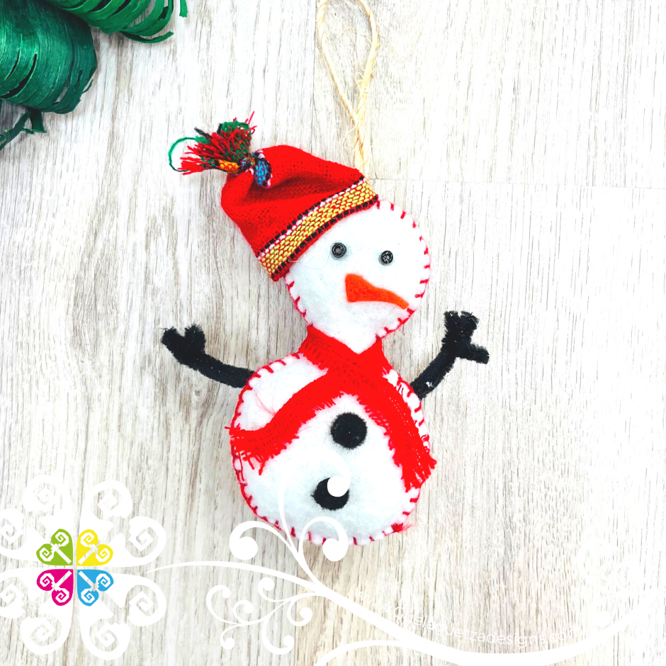 Set of 6 Cambray Snowmen - Mexican Ornaments