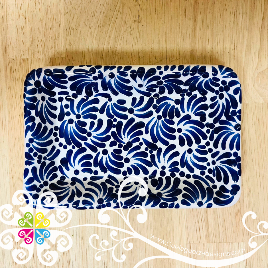 Blue Tequilero Tray Set - Blue Talavera