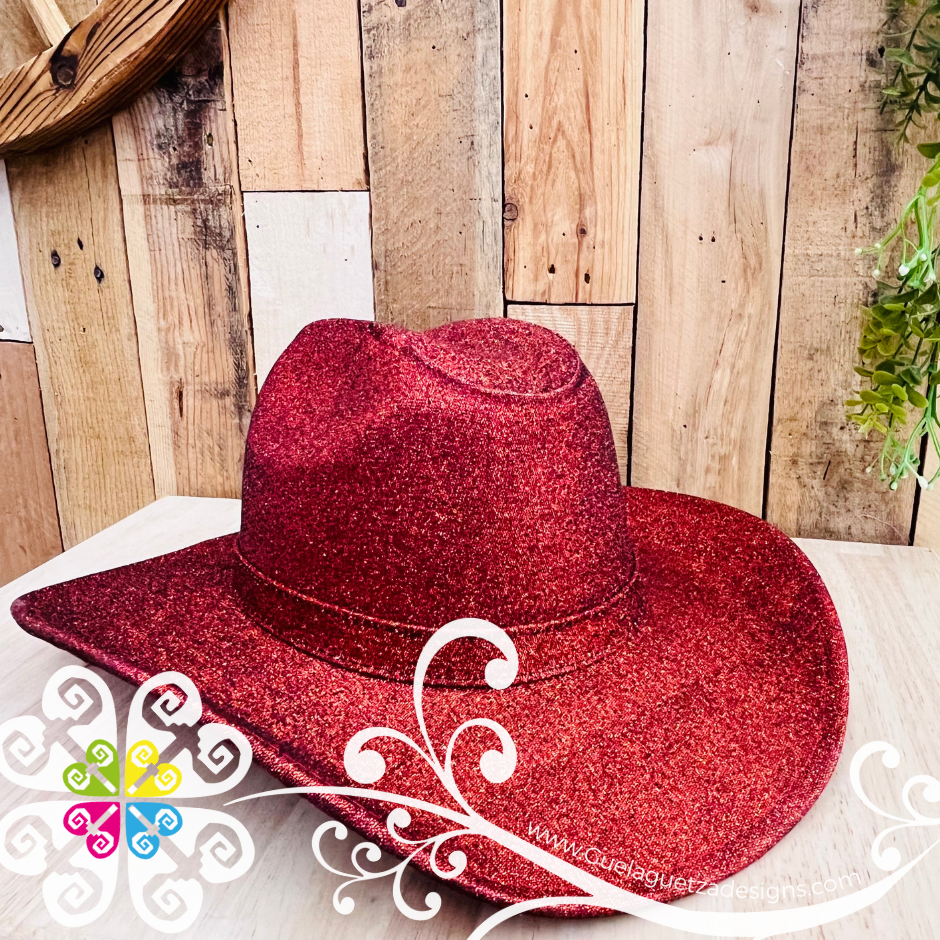 Red Glitter Cowboy Hat - Unisex Hat