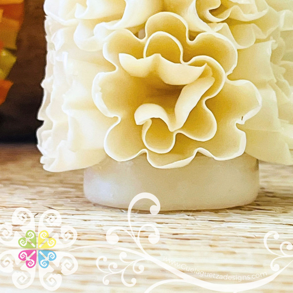 Mini White Vela Escamada Elegancia Artesanal- Artisan Candles Vedesa