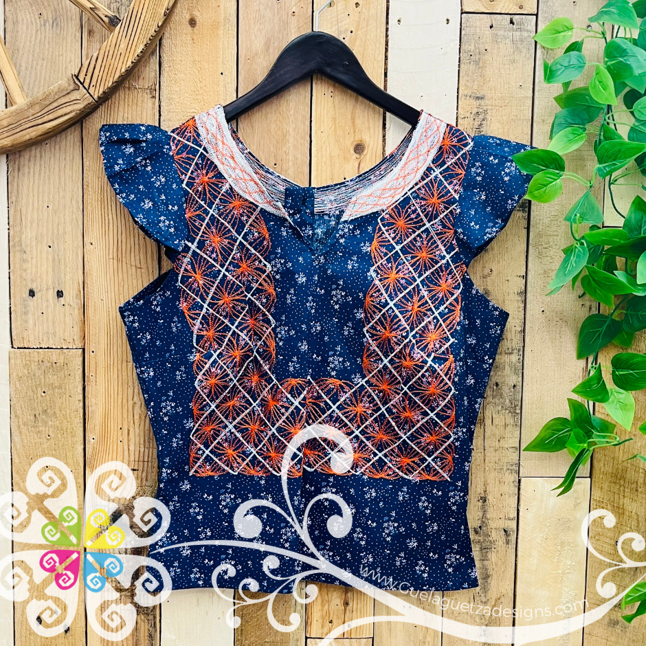 Medium Cadenilla Tehuana Lupita Top - Double Embroider