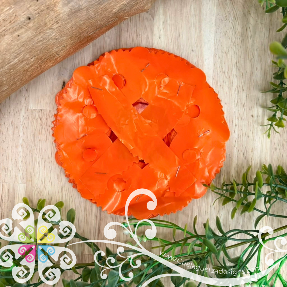 Small Orange Fiesta Decor - Worm Flower Banner - Day of the Dead Decor
