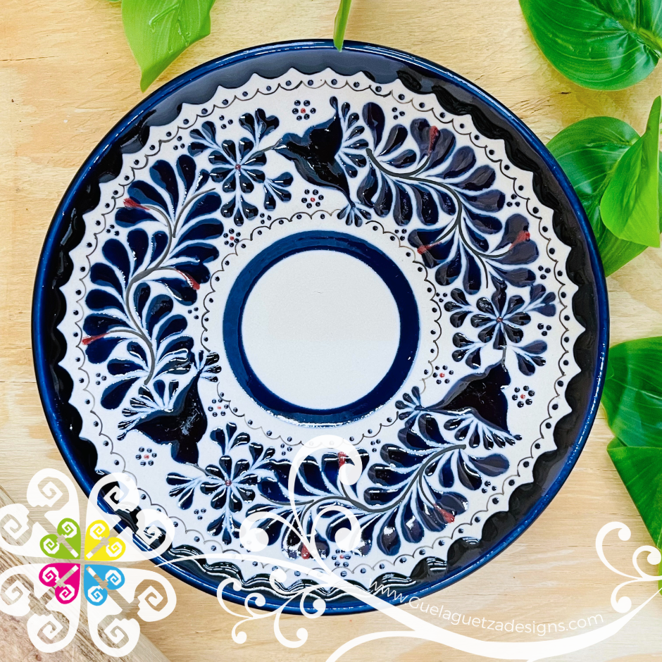 Navy Blue Set of 4 Small Plate - Barro Alta Temperatura