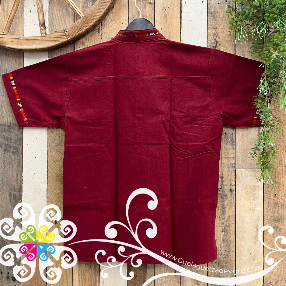 Burgandy Coralillo Mountain with Buttons Shirt - Men Shirt