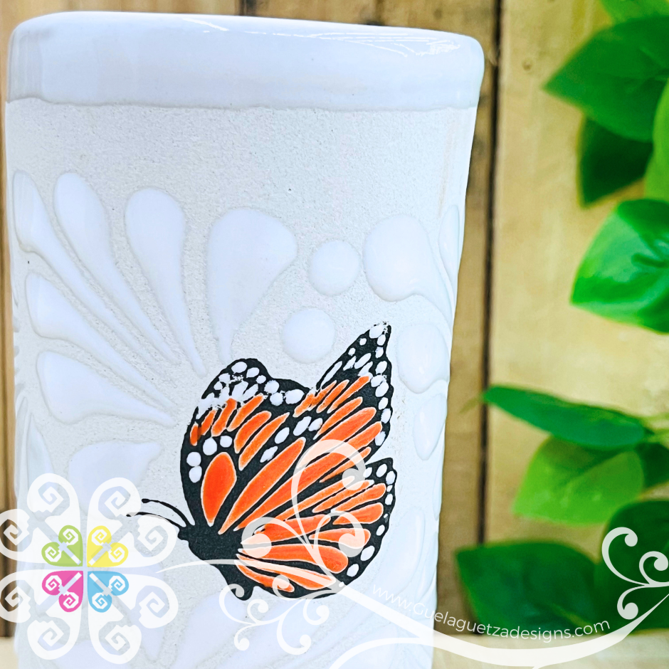 Set of 4 Butterfly Cilindro Cup - Set Clay Cup